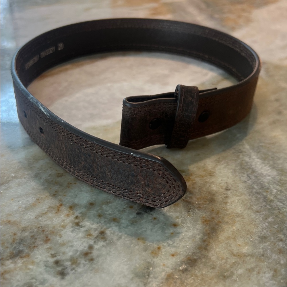 Boy’s Genuine Leather Brown Leather Belt with snaps for a western style buckle